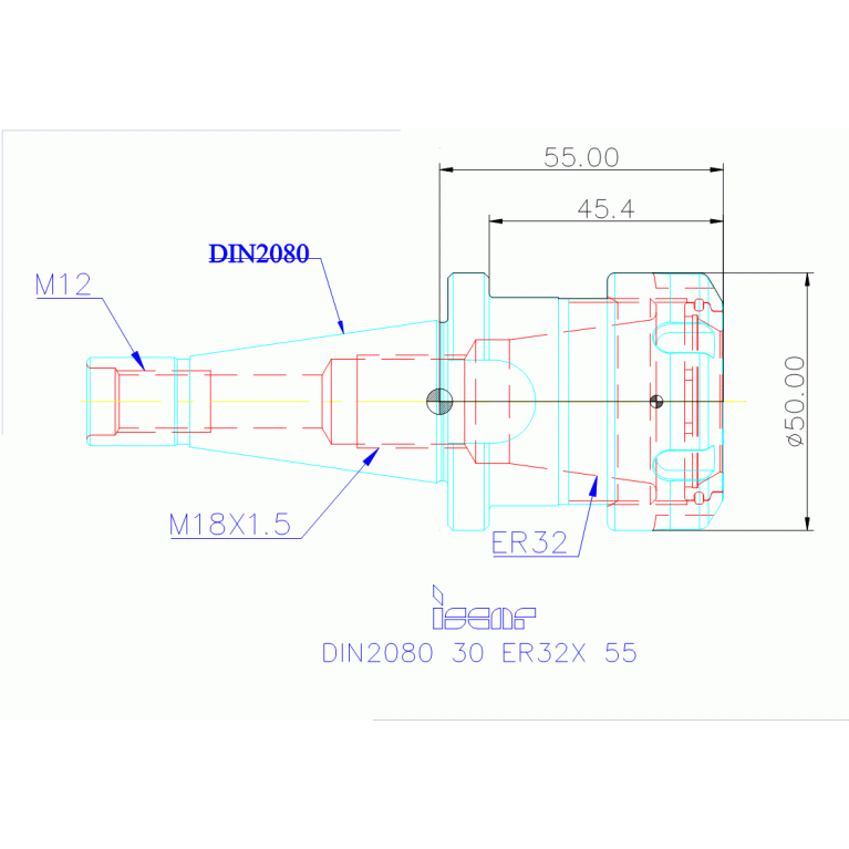 DIN2080 30 ER32X 55