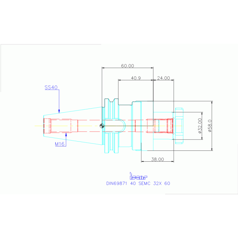 DIN69871 40 SEMC 32X 60