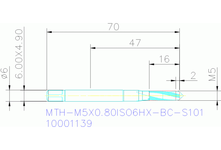 MTH-M5X0.80ISO6HX-BC-S101