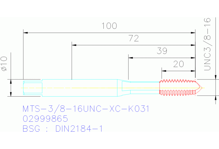 MTS-3/8-16UNC-XC-K031