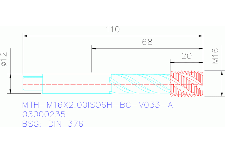 MTH-M16X2.00ISO6H-BC-V033-A