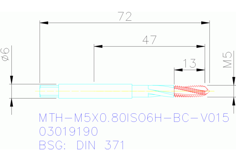 MTH-M5X0.80ISO6H-BC-V015