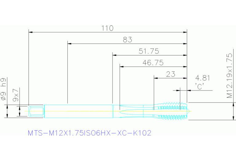 MTS-M12X1.75ISO6HX-XC-K102
