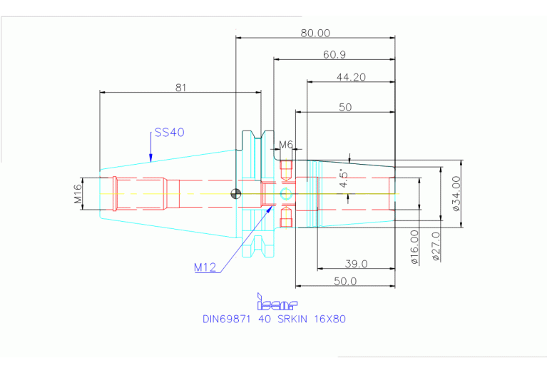 DIN69871 40 SRKIN 16X80