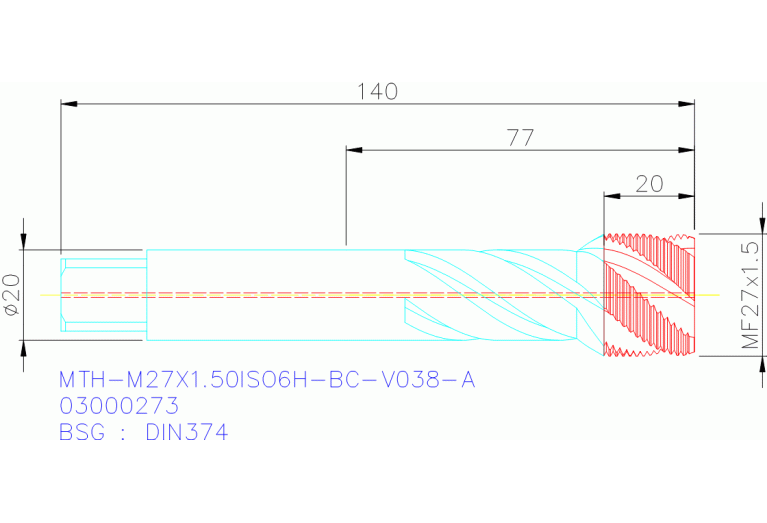 MTH-M27X1.50ISO6H-BC-V038-A