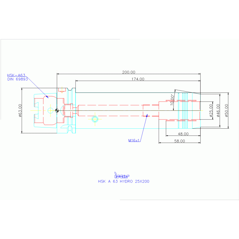 HSK A63 HYDRO 25X200