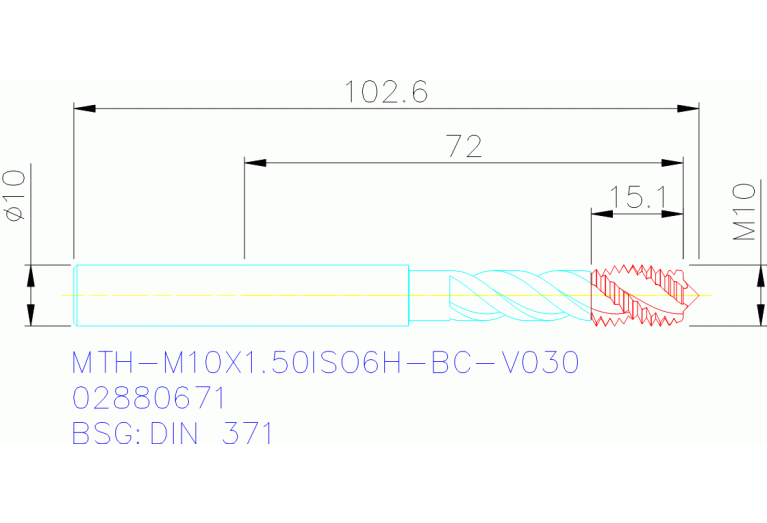 MTH-M10X1.50ISO6H-BC-V030