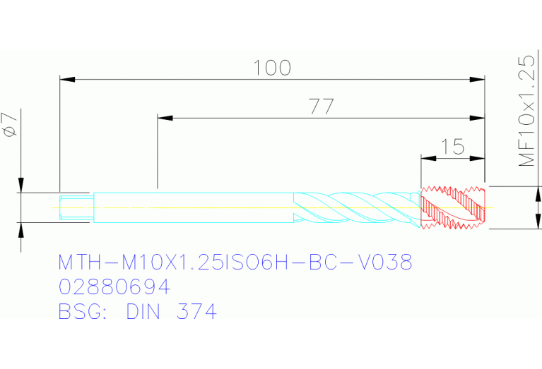 MTH-M10X1.25ISO6H-BC-V038