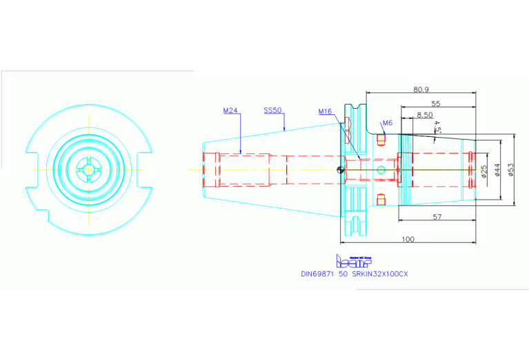 DIN69871 50 SRKIN25X100CX