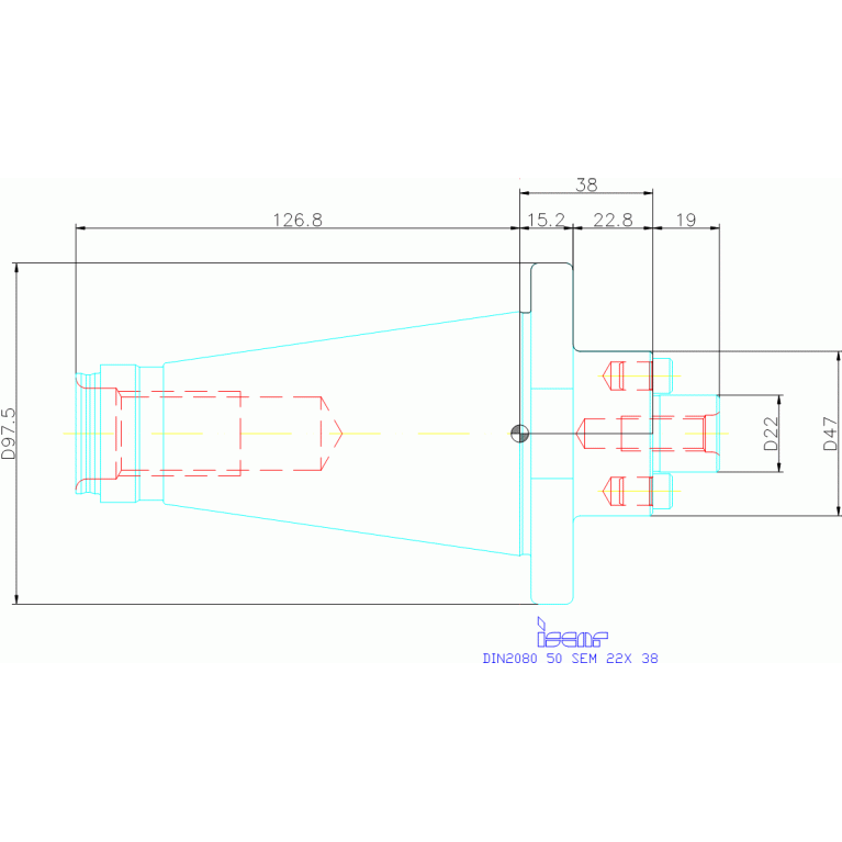 DIN2080 50 SEM 22X 38