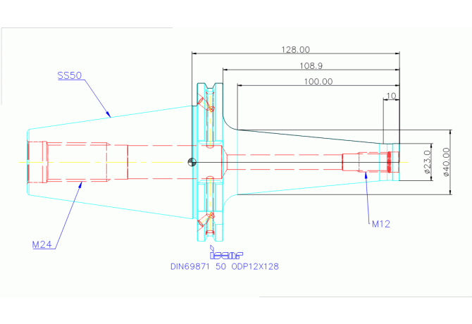 DIN69871 50 ODP12X128