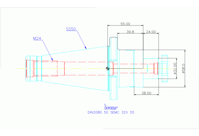DIN2080 50 SEMC 32X 55