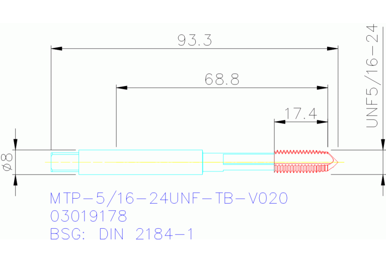 MTP-5/16-24UNF-TB-V020