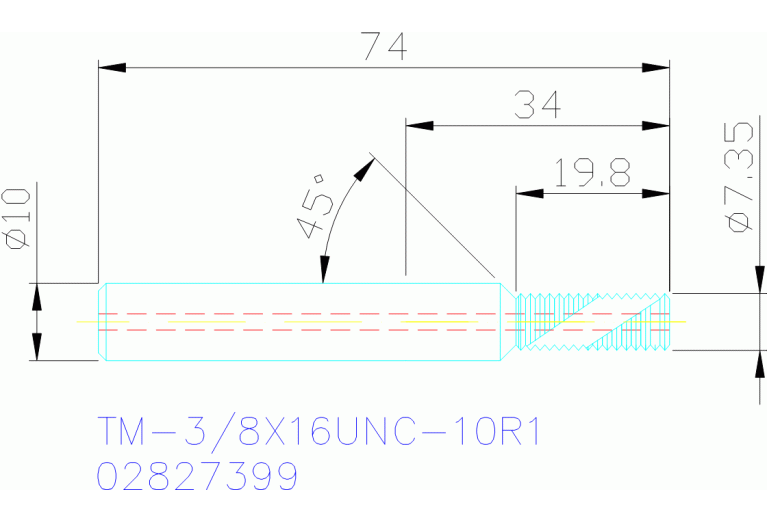 TM-3/8X16UNC-10R1