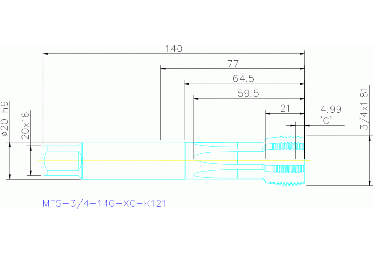 MTS-3/4-14G-XC-K121