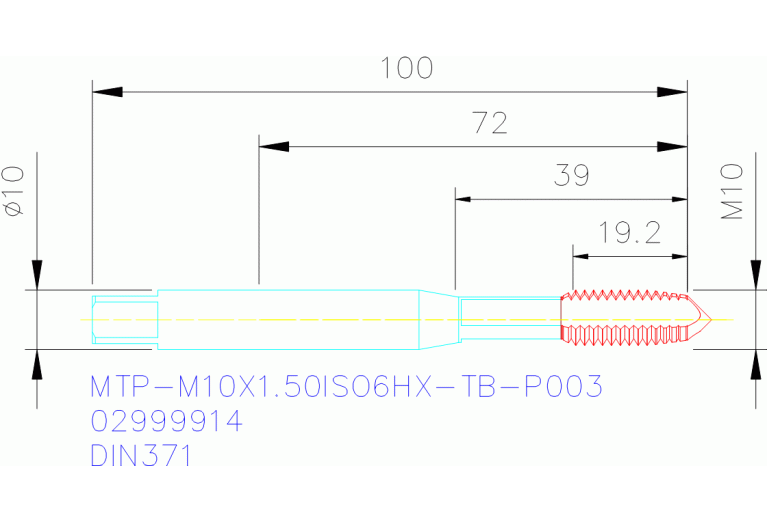 MTP-M10X1.50ISO6HX-TB-P003