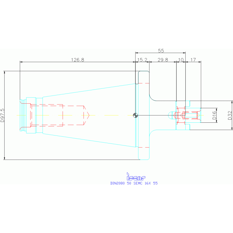 DIN2080 50 SEMC 16X 55