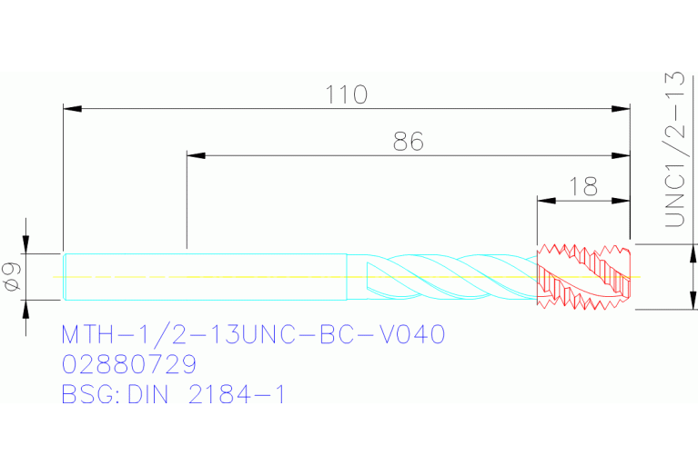 MTH-1/2-13UNC-BC-V040