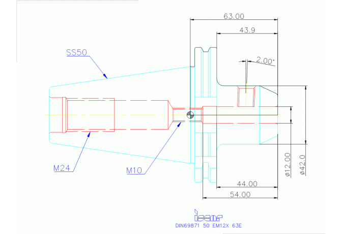 DIN69871 50 EM12X 63E