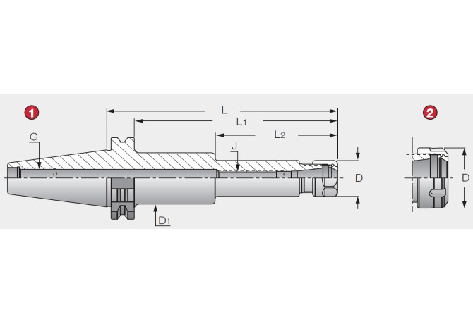 DIN69871 50 ER50X150 B