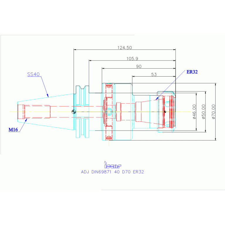 ADJ DIN69871 40 D70 ER32
