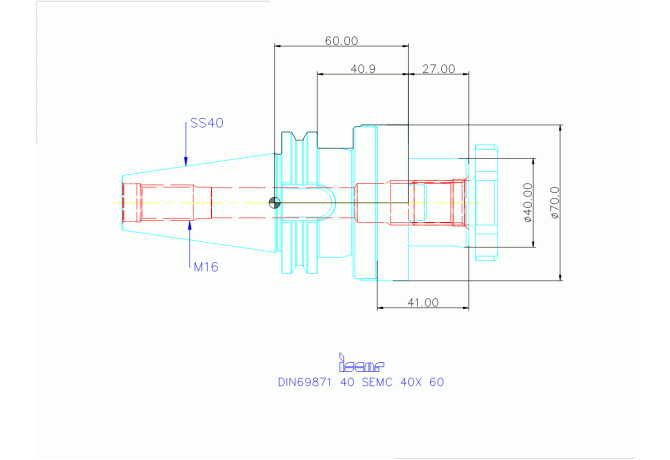 DIN69871 40 SEMC 40X 60