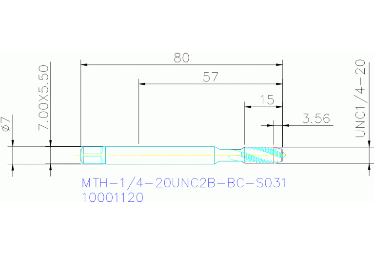 MTH-1/4-20UNC2B-BC-S031