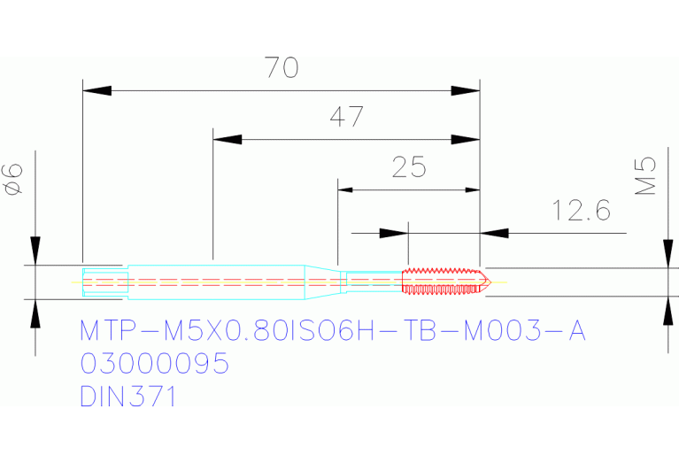 MTP-M5X0.80ISO6H-TB-M003-A