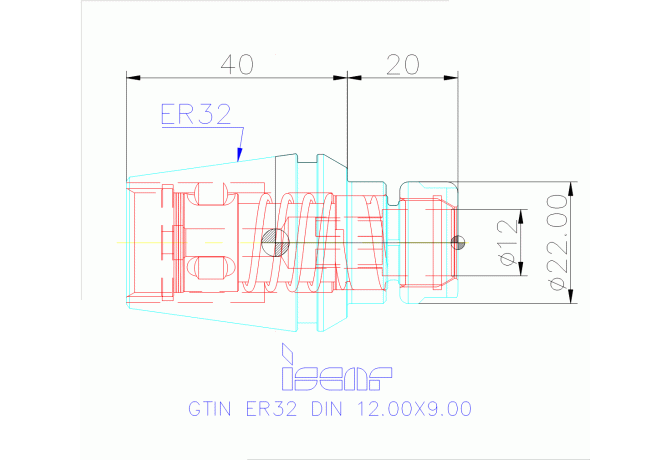 GTIN ER32 DIN 12.00X9.00