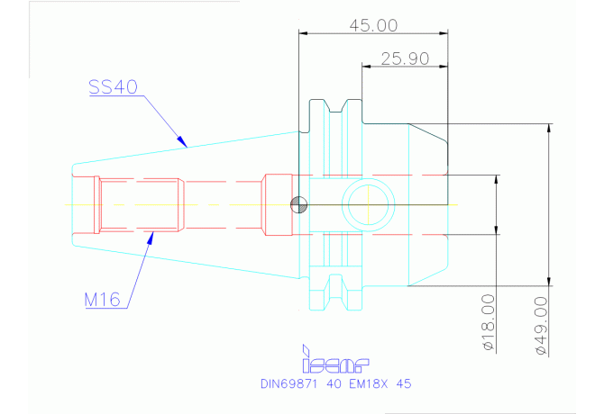 DIN69871 40 EM18X 45