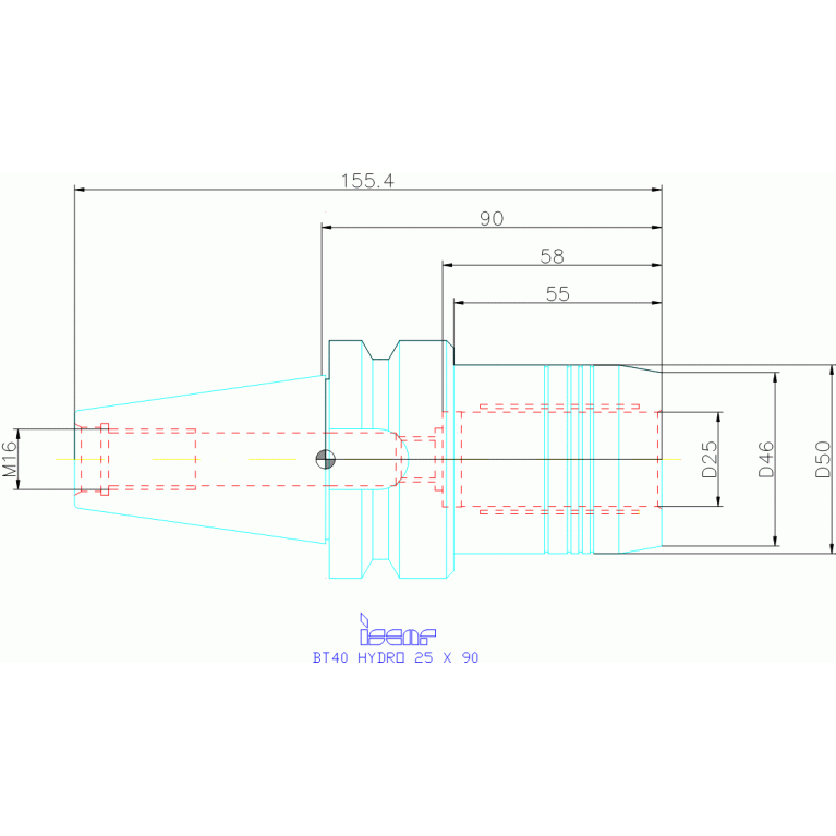 BT40 HYDRO 25X90