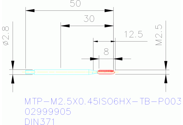 MTP-M2.5X0.45ISO6HX-TB-P003