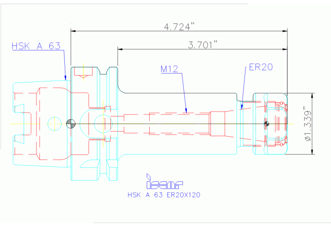 HSK A63 ER20X120