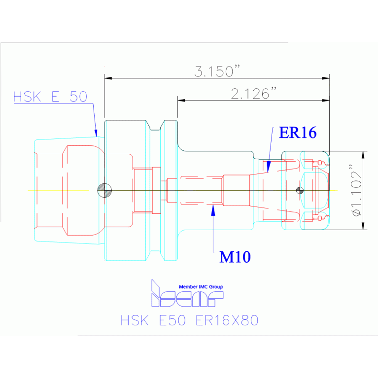 HSK E50 ER16X80