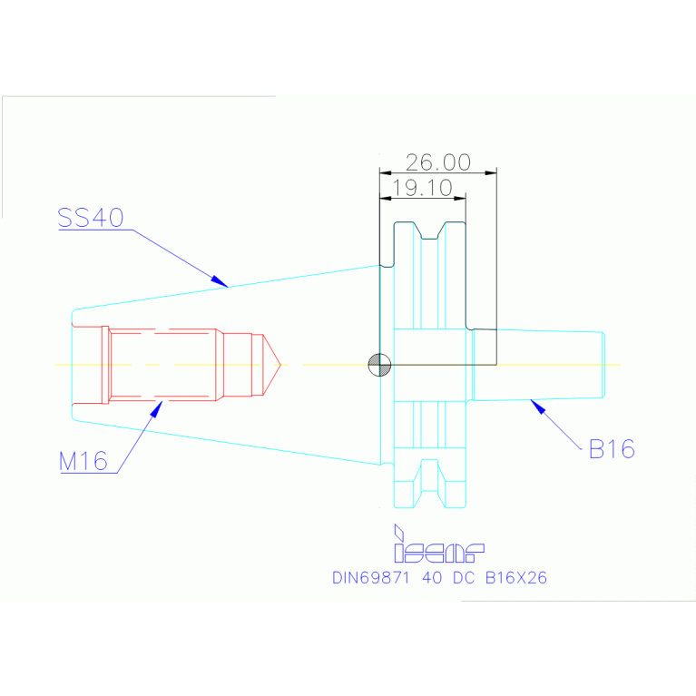 DIN69871 40 DC B16X26