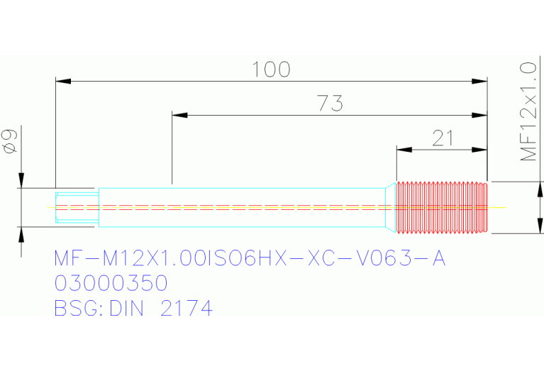 MF-M12X1.00ISO6HX-XC-V063-A