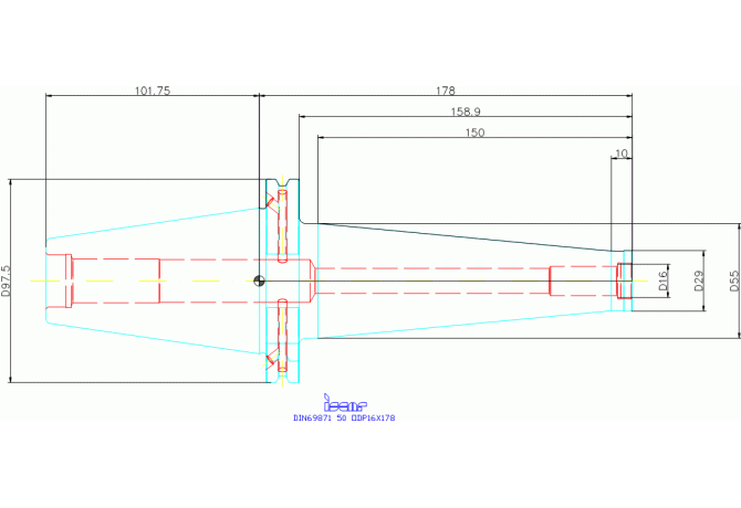 DIN69871 50 ODP16X178