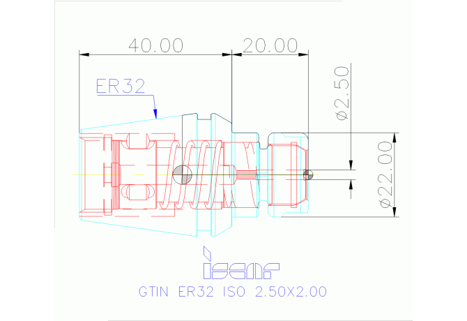 GTIN ER32 ISO 2.50X2.00