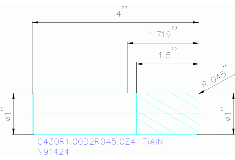 C430R1.00D2R045.0Z4 TIALN