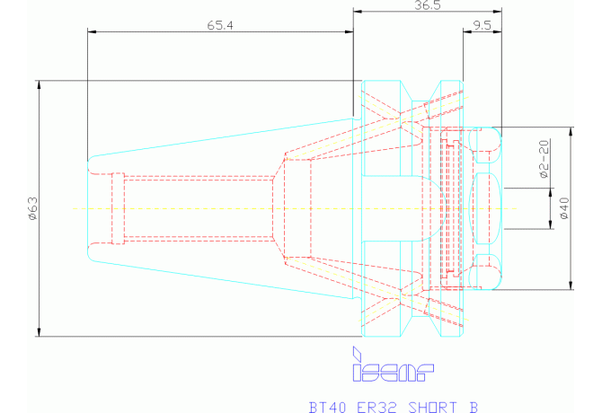 BT40 ER32 SHORT B