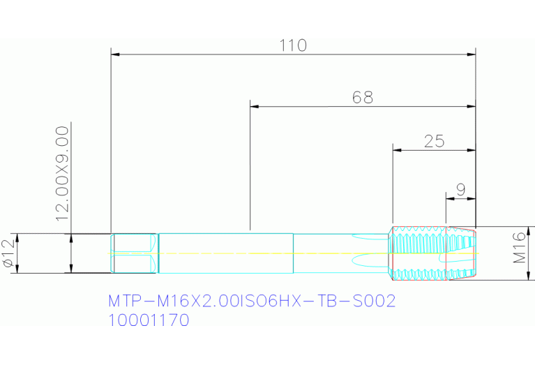 MTP-M16X2.00ISO6HX-TB-S002