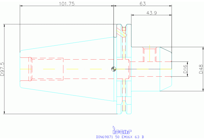 DIN69871 50 EM16X 63 B