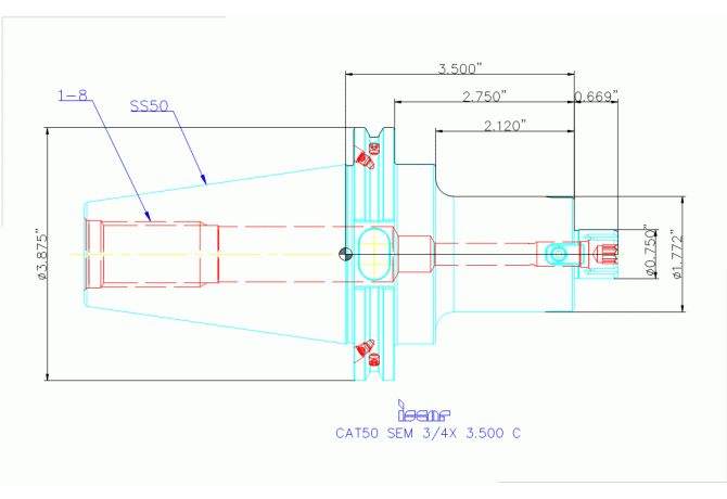 CAT50 SEM 3/4X3.500 C