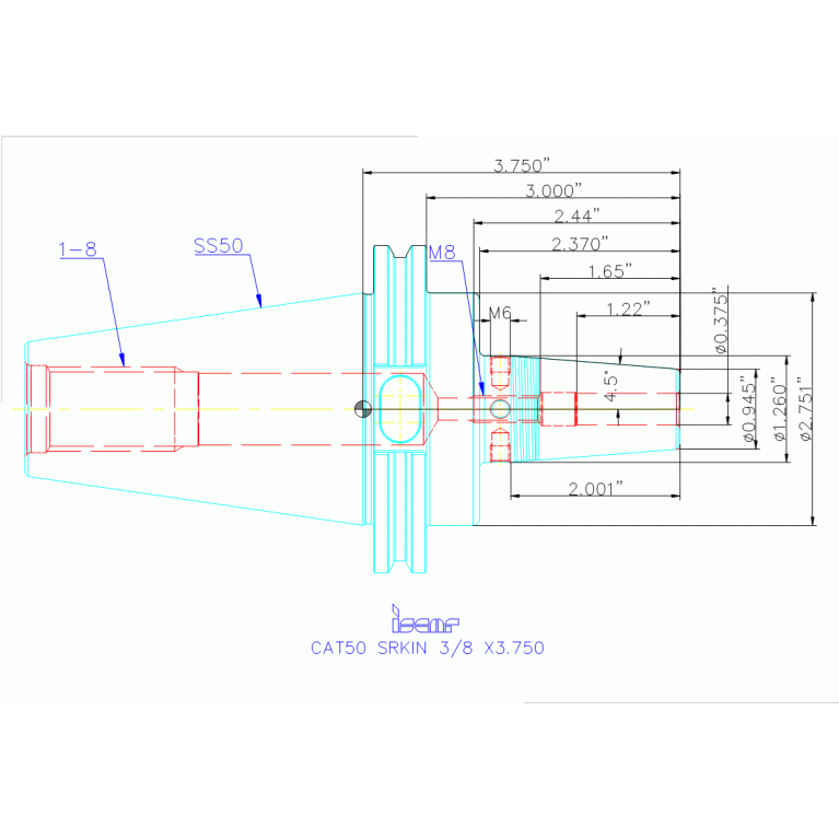 CAT50 SRKIN 3/8 X3.750