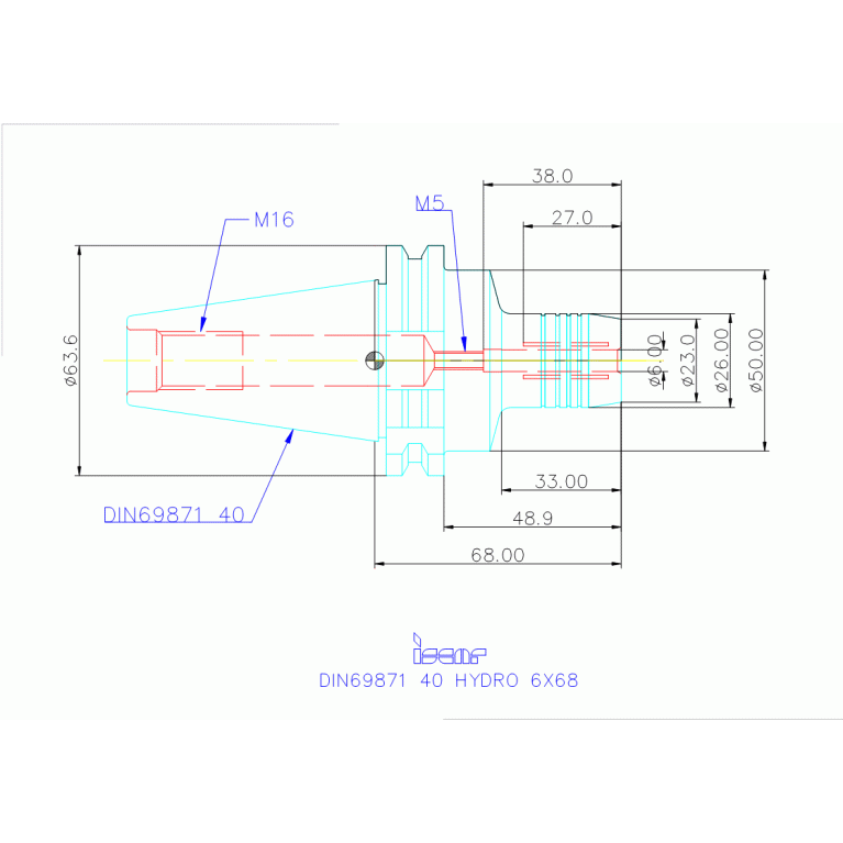 DIN69871 40 HYDRO 6X68