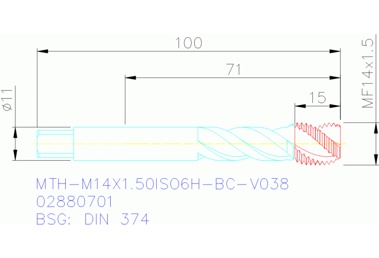 MTH-M14X1.50ISO6H-BC-V038