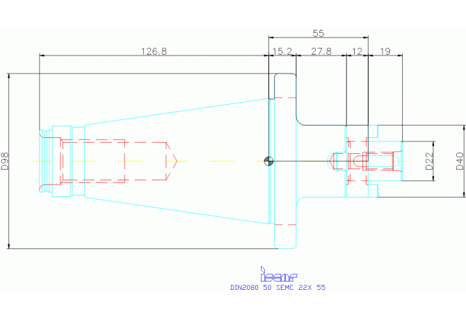 DIN2080 50 SEMC 22X 55