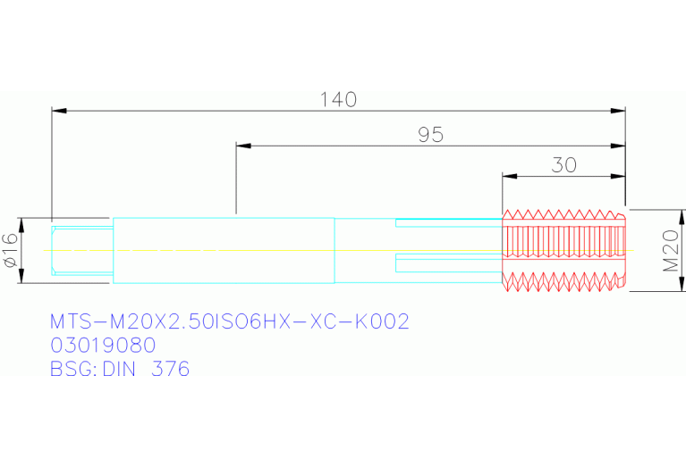 MTS-M20X2.50ISO6HX-XC-K002