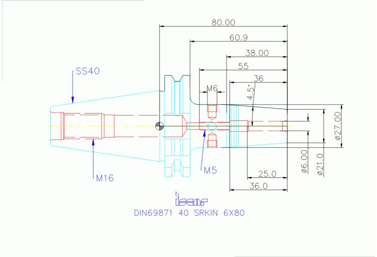 DIN69871 40 SRKIN 6X80