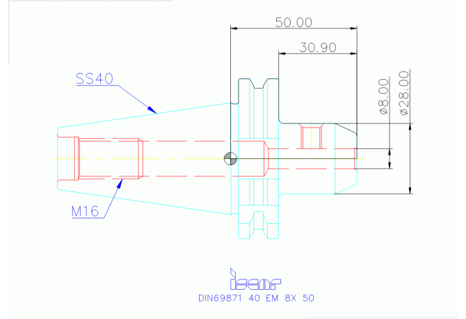 DIN69871 40 EM 8X 50